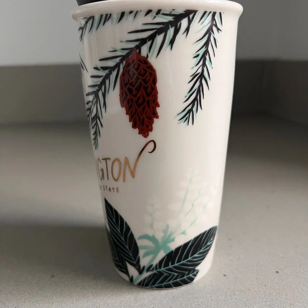 Starbucks Washington State Local Collection Double Wall Ceramic Traveler Mug - 1